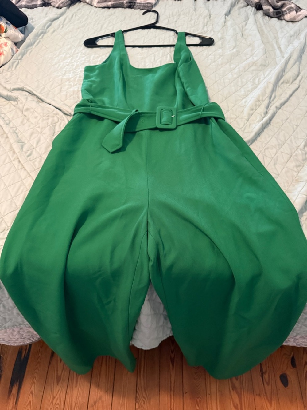 Banana Republic Emerald Green Belted Wide-Leg Jumpsuit